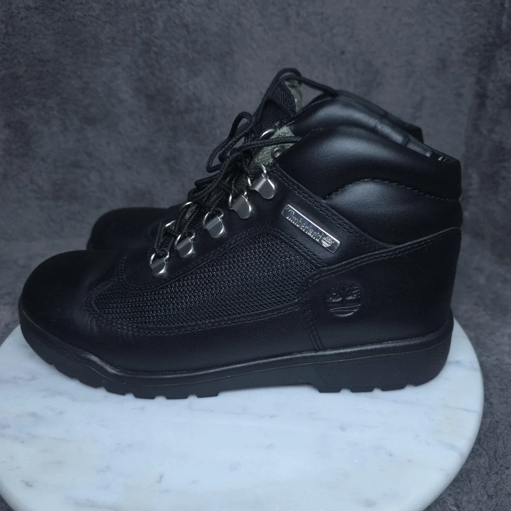 Timberland Boots Shoes Boys Size 5 Black Leather Hiking Trail Combat TB11590607